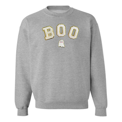 Boo Letter Patch Crewneck Sweatshirt - United Monograms