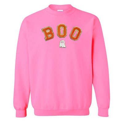 Boo Letter Patch Crewneck Sweatshirt - United Monograms