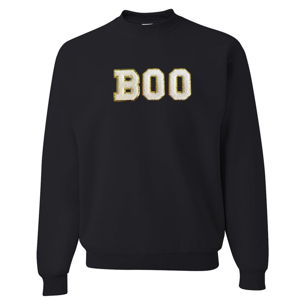 Boo Letter Patch Crewneck Sweatshirt - United Monograms