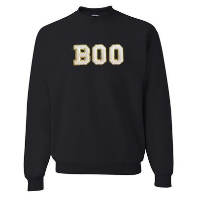 Boo Letter Patch Crewneck Sweatshirt - United Monograms