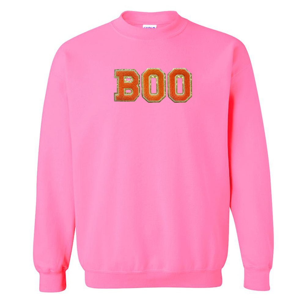 Boo Letter Patch Crewneck Sweatshirt - United Monograms