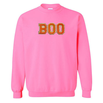 Boo Letter Patch Crewneck Sweatshirt - United Monograms