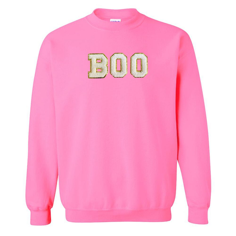 Boo Letter Patch Crewneck Sweatshirt - United Monograms