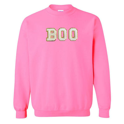 Boo Letter Patch Crewneck Sweatshirt - United Monograms