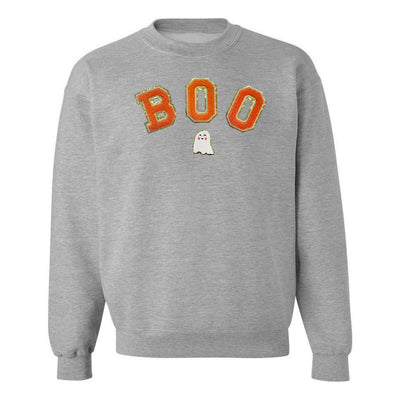 Boo Letter Patch Crewneck Sweatshirt - United Monograms