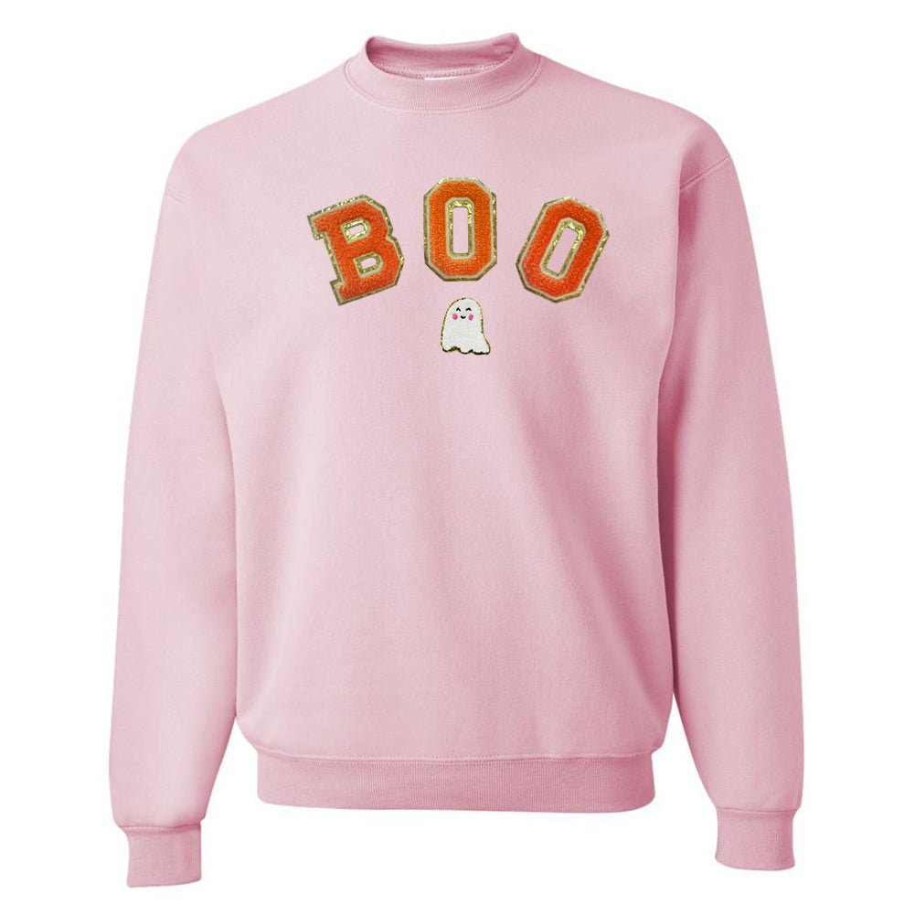 Boo Letter Patch Crewneck Sweatshirt - United Monograms