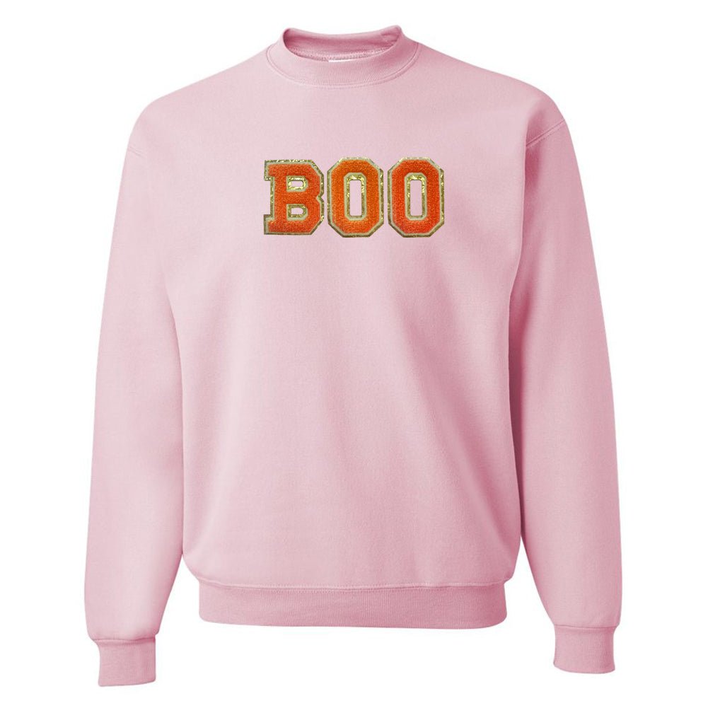 Boo Letter Patch Crewneck Sweatshirt - United Monograms