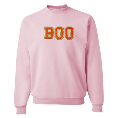 Boo Letter Patch Crewneck Sweatshirt - United Monograms