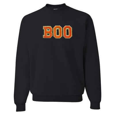 Boo Letter Patch Crewneck Sweatshirt - United Monograms