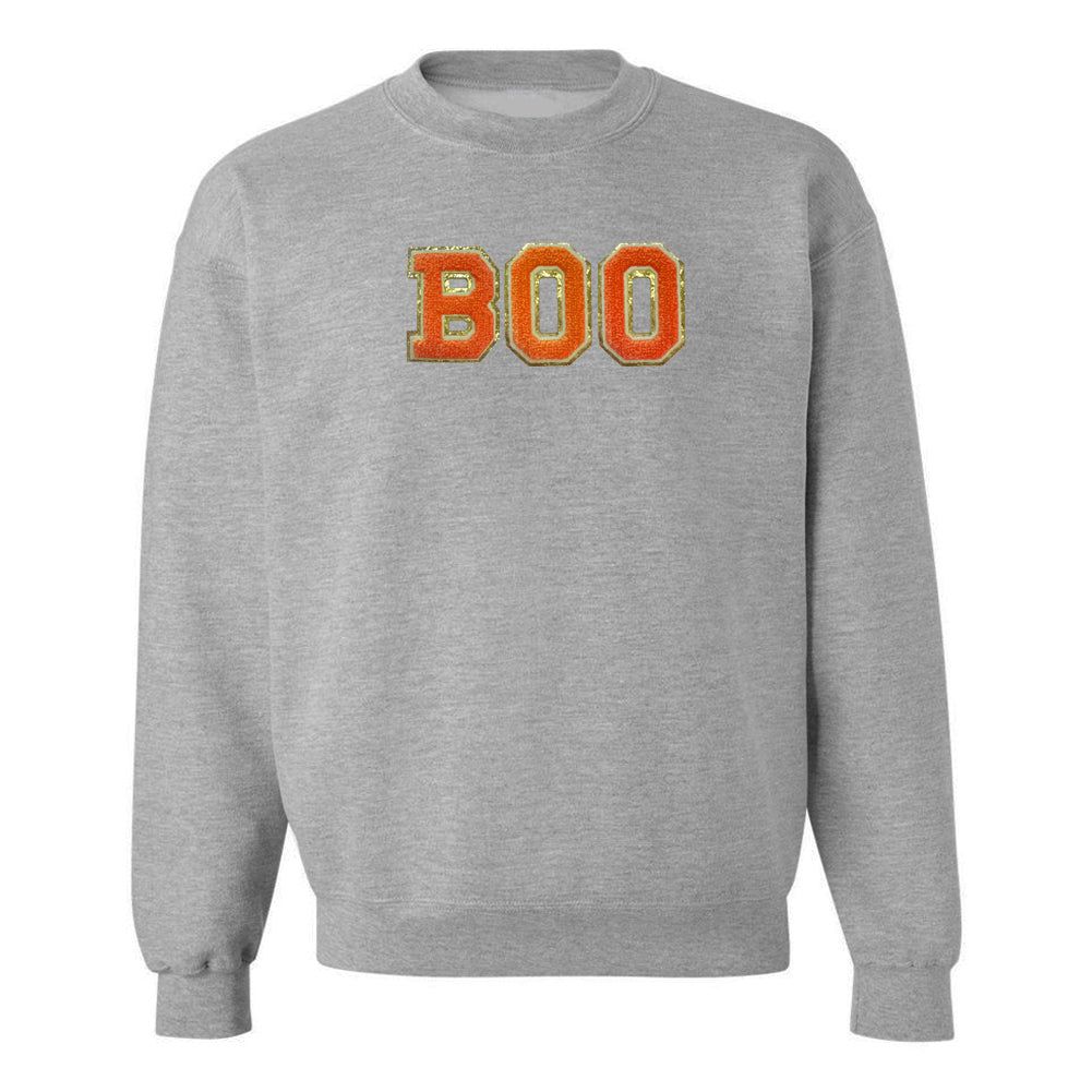 Boo Letter Patch Crewneck Sweatshirt - United Monograms
