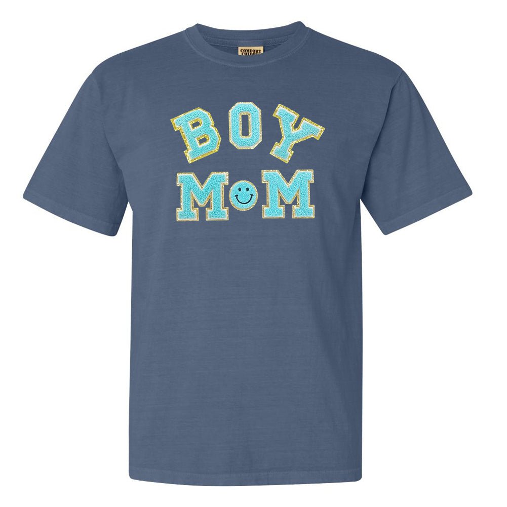 Boy Mom Letter Patch T-Shirt - United Monograms