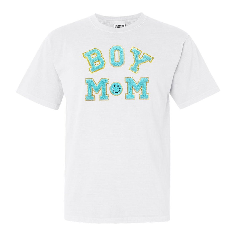 Boy Mom Letter Patch T-Shirt - United Monograms