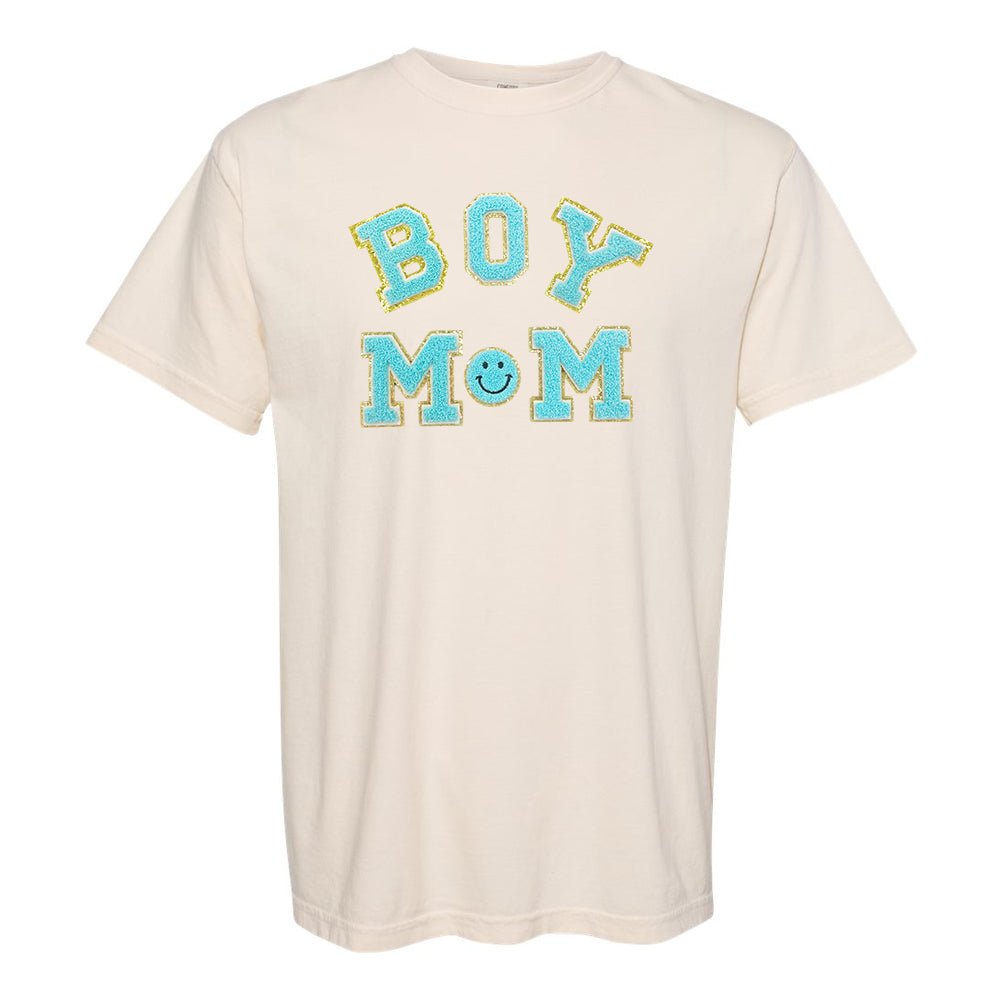 Boy Mom Letter Patch T-Shirt - United Monograms