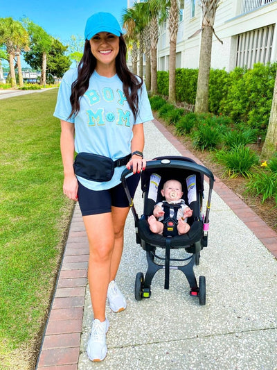 Boy Mom Letter Patch T-Shirt - United Monograms