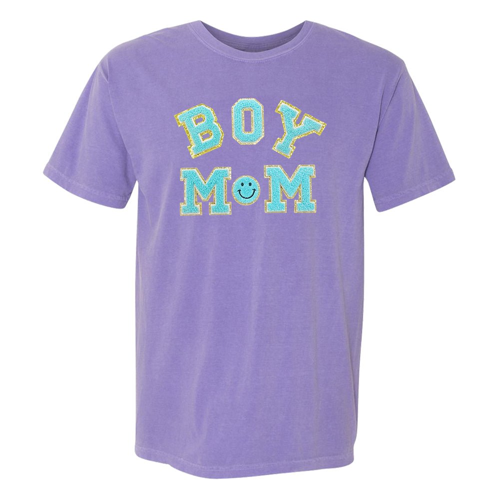 Boy Mom Letter Patch T-Shirt - United Monograms
