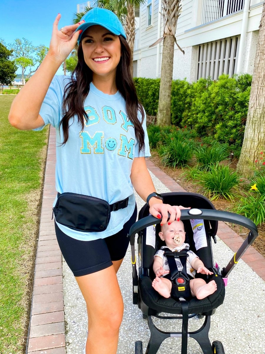 Boy Mom Letter Patch T-Shirt - United Monograms