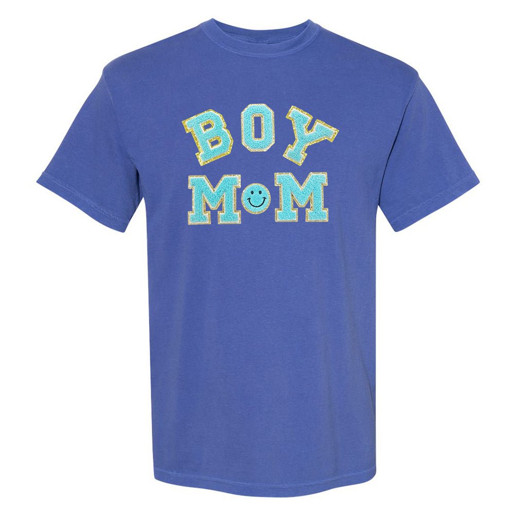 Boy Mom Letter Patch T-Shirt - United Monograms