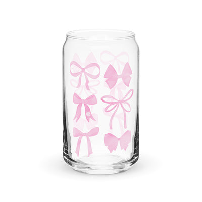 Monogrammed 'Watercolor Bows' Glass Can