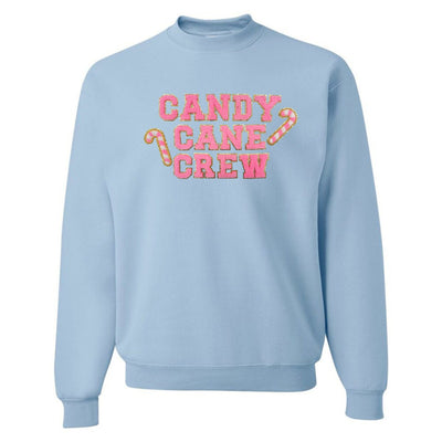 'Candy Cane Crew' Letter Patch Crewneck Sweatshirt - United Monograms