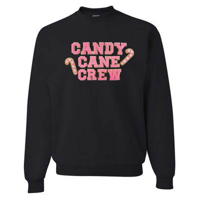 'Candy Cane Crew' Letter Patch Crewneck Sweatshirt - United Monograms