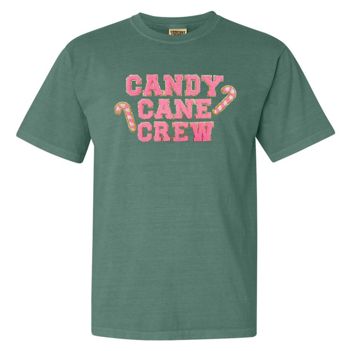 'Candy Cane Crew' Letter Patch Tee - United Monograms