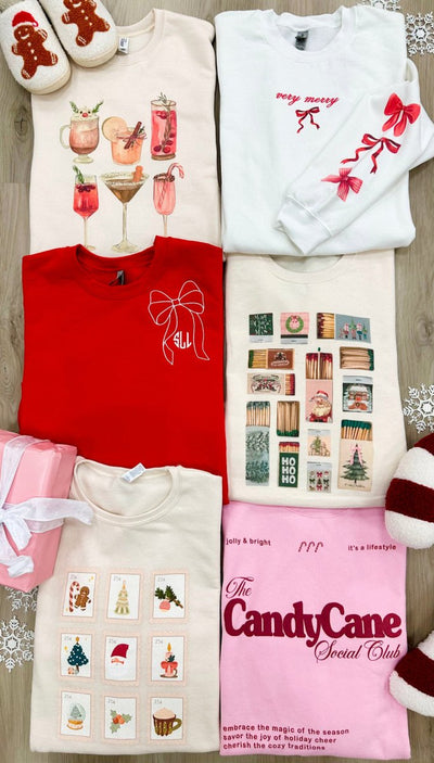 'Candy Cane Social Club' Crewneck Sweatshirt - United Monograms