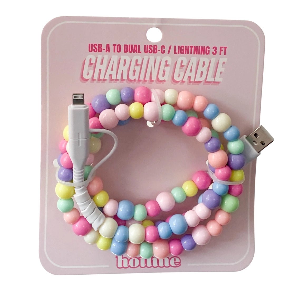 Candy Rainbow Bead 4 - in - 1 Lighting Charging Cable - United Monograms
