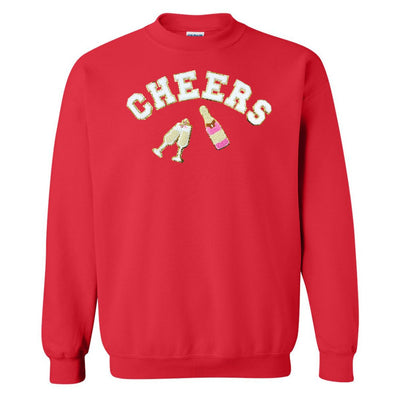 'Cheers' Letter Patch Crewneck Sweatshirt - United Monograms