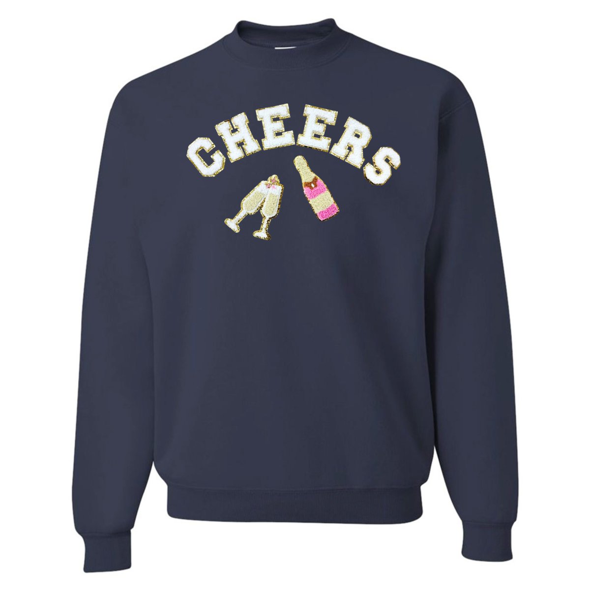 'Cheers' Letter Patch Crewneck Sweatshirt - United Monograms