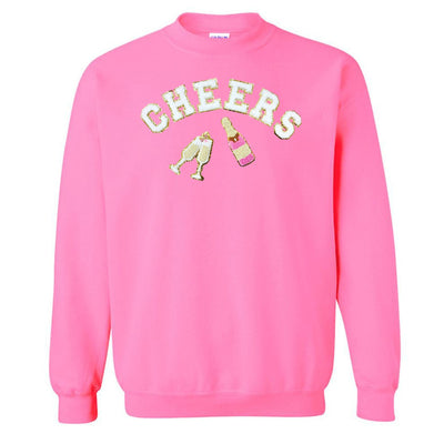 'Cheers' Letter Patch Crewneck Sweatshirt - United Monograms