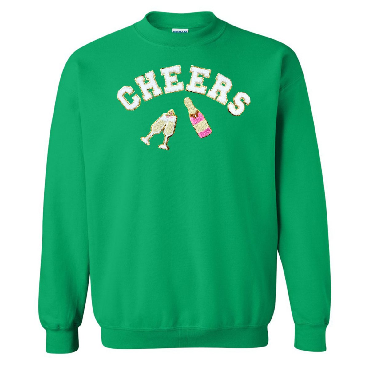 'Cheers' Letter Patch Crewneck Sweatshirt - United Monograms