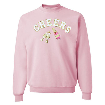 'Cheers' Letter Patch Crewneck Sweatshirt - United Monograms