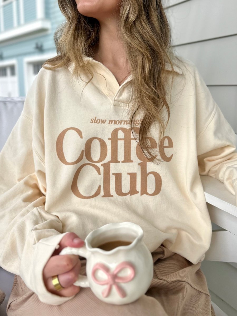 'Coffee Club' Polo Pullover - United Monograms