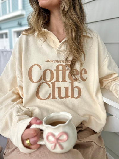 'Coffee Club' Polo Pullover - United Monograms