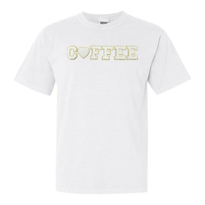 Coffee Heart Letter Patch Comfort Colors T-Shirt - United Monograms