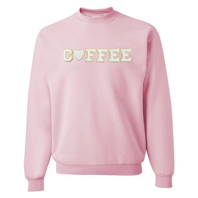 Coffee Heart Letter Patch Crewneck Sweatshirt - United Monograms