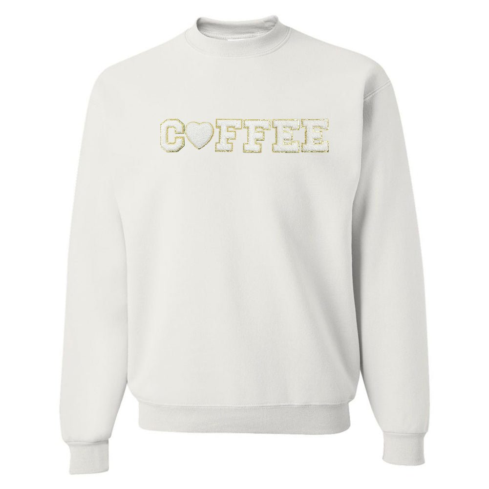 Coffee Heart Letter Patch Crewneck Sweatshirt - United Monograms