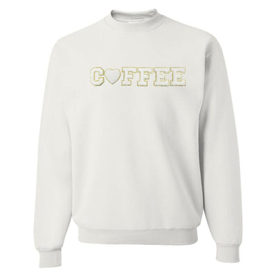 Coffee Heart Letter Patch Crewneck Sweatshirt - United Monograms