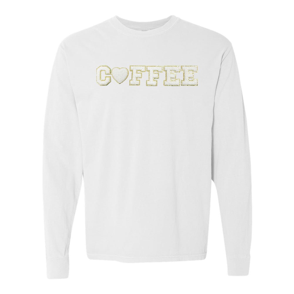 Coffee Heart Letter Patch Long Sleeve T-Shirt - United Monograms