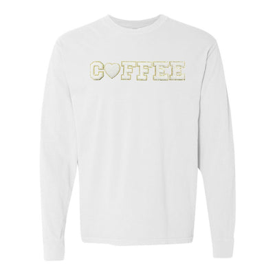 Coffee Heart Letter Patch Long Sleeve T-Shirt - United Monograms