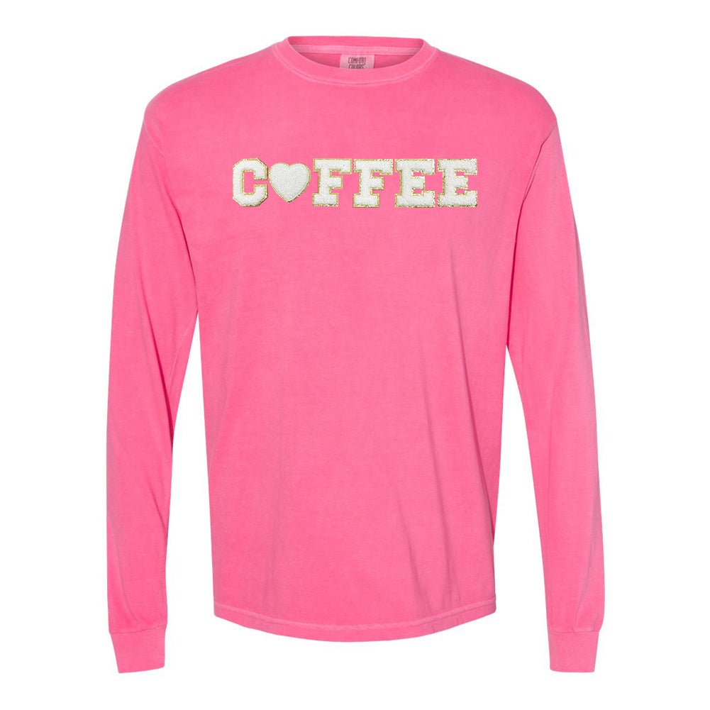 Coffee Heart Letter Patch Long Sleeve T-Shirt - United Monograms
