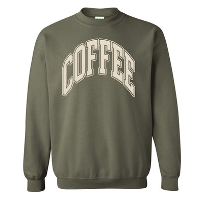 'Coffee' PUFF Crewneck Sweatshirt - United Monograms