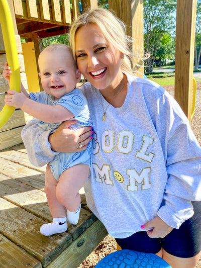 Cool Mom Letter Patch Sweatshirt - United Monograms