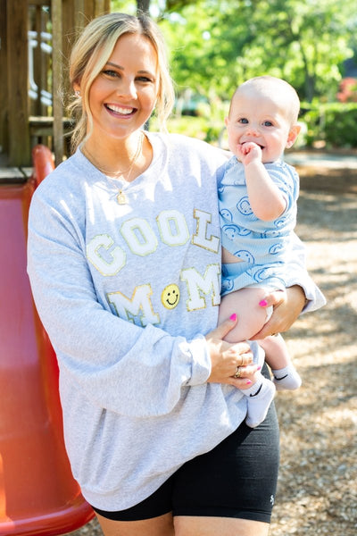 Cool Mom Letter Patch Sweatshirt - United Monograms