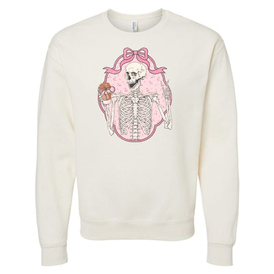 'Coquette Coffee Skeleton' Crewneck Sweatshirt - United Monograms