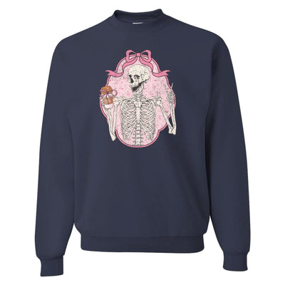 'Coquette Coffee Skeleton' Crewneck Sweatshirt - United Monograms