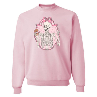 'Coquette Coffee Skeleton' Crewneck Sweatshirt - United Monograms