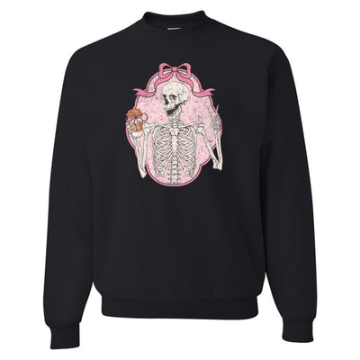 'Coquette Coffee Skeleton' Crewneck Sweatshirt - United Monograms