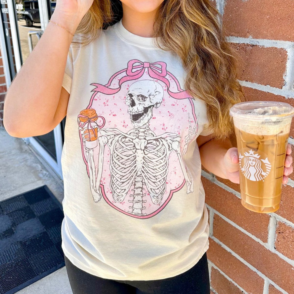 'Coquette Coffee Skeleton' T-Shirt - United Monograms