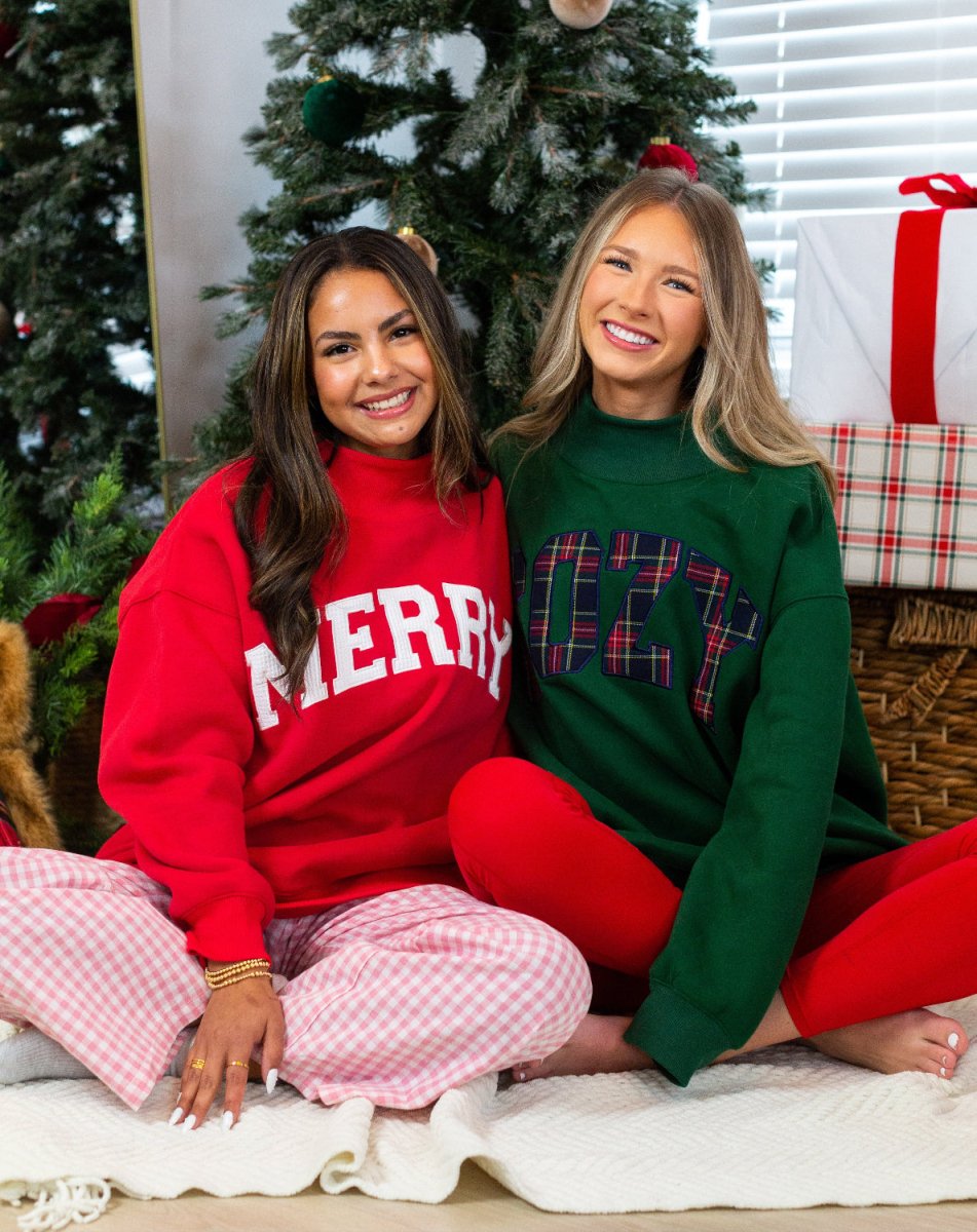 'Cozy Girlie' Quilted Applique Mockneck - United Monograms